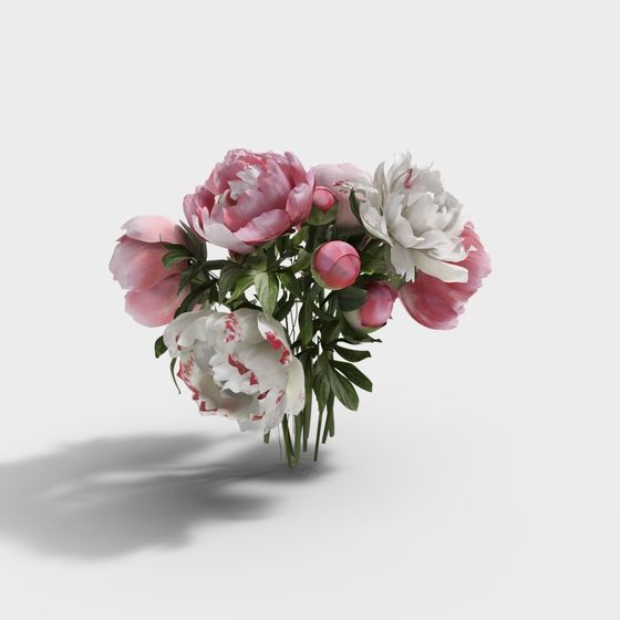 Captivating Low-Poly Peony Flower 3D Model