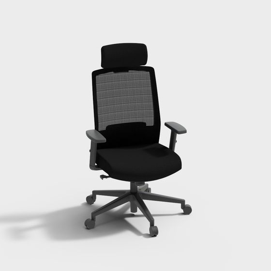 Black Office Chair 3D Model for Comfort