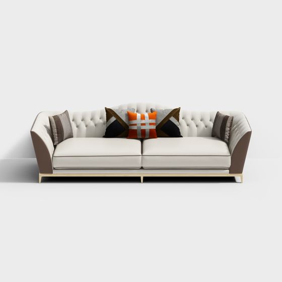 Elegant Low-Poly Sofa 3D model for Modern Interiors