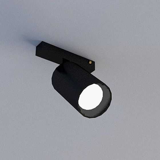 Modern Track Light 3D Model in Black and Gray