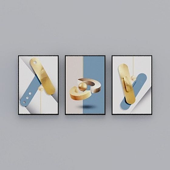 Abstract Geometric Wall Art 3D model