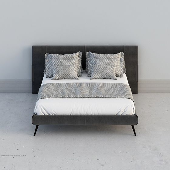 Stylish Low Poly Bed Frame 3D model for Modern Interiors