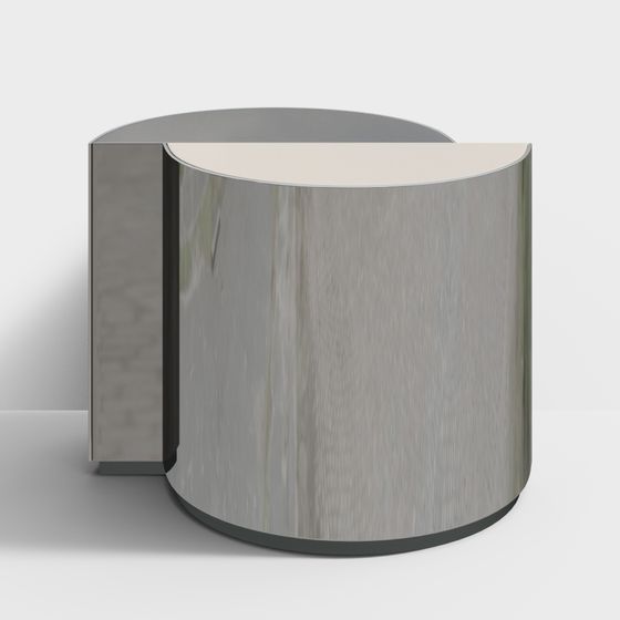 Curved Metal Side Table 3D model for Interior Design