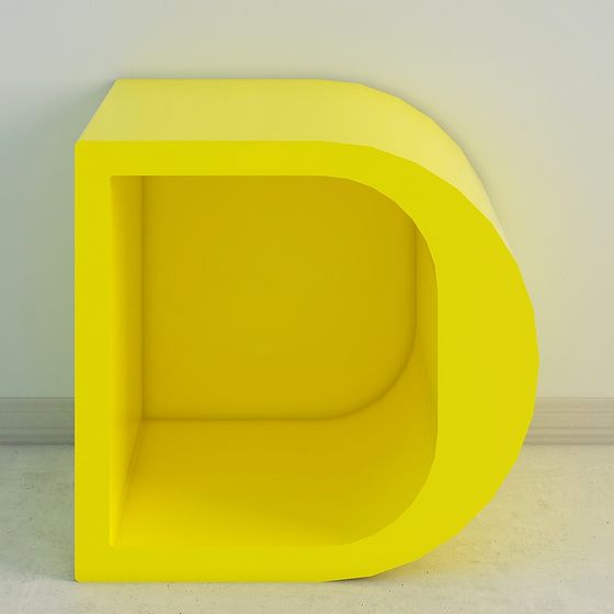 D-Shaped Shelf 3D model for Modern Interiors