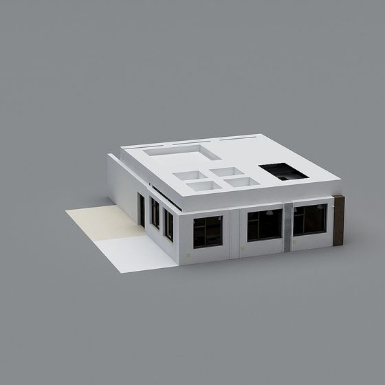 Modern Minimalist Urban Cottage 3D model