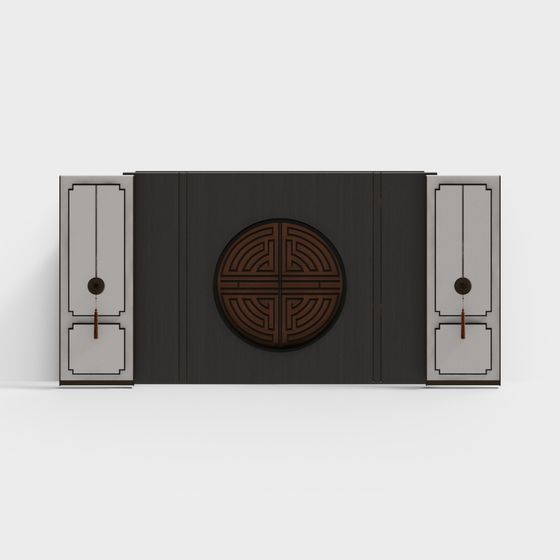 Elegant Oriental Screen 3D model with Low Poly Design