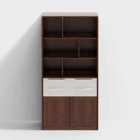 Earth Tone Bookshelf 3D Model for Cozy Spaces