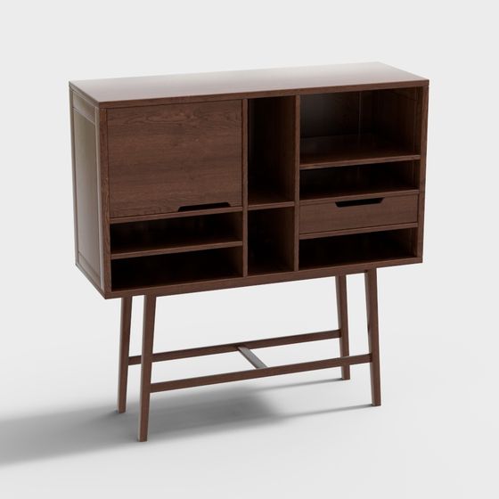 Vintage Mid-Century Furniture Cabinet 3D model