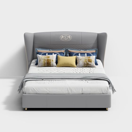 Elegant Modern 3D Bed Model with Luxurious Design