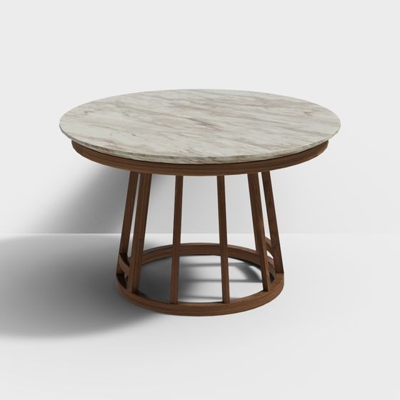 Elegant Low-Poly Round Table 3D model
