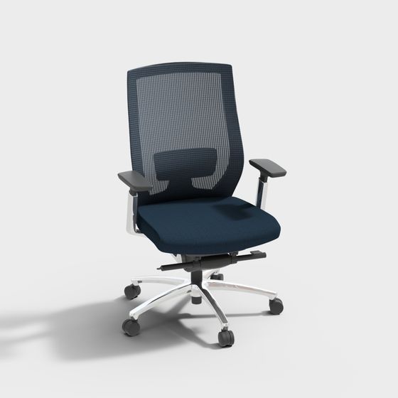 Elegant Low-Poly Office Chair 3D model