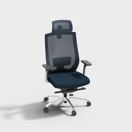 Elegant Low-Poly Office Chair 3D model