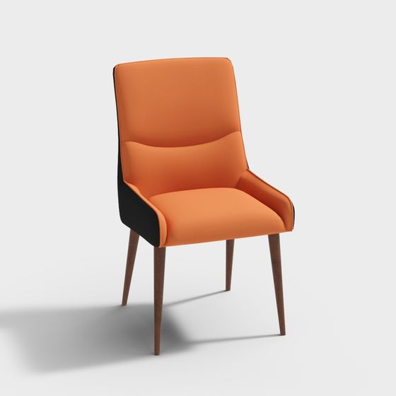 Chic Orange Chair 3D model for Contemporary Spaces