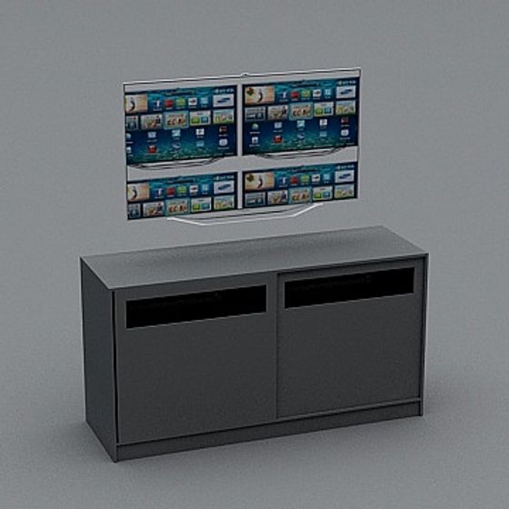 Stylish Modern TV Stand 3D model for Contemporary Spaces