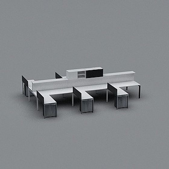 Modern Modular Office Furniture Set 3D model