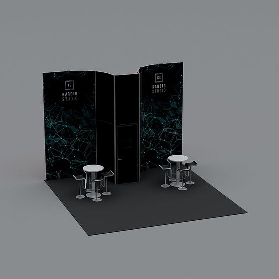 Sleek Modern Kardio Studio Booth 3D model