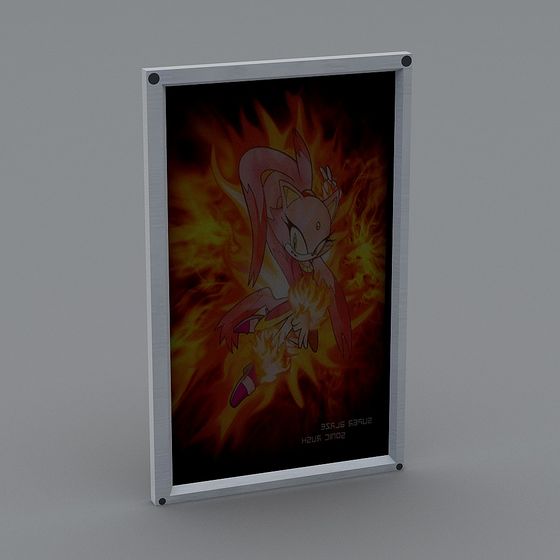 Flame Fox 3D Model Poster