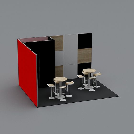 City Corner Café Low-Poly 3D Model