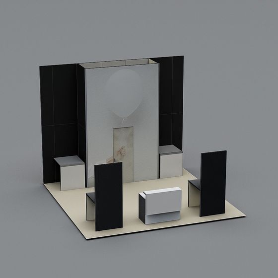 Minimalist Black and White 3D Model Design