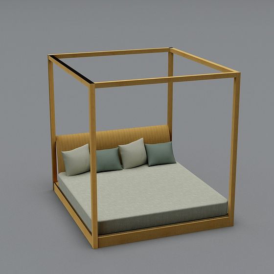 Image showcasing Stylish Minimalist Bed Frame 3D model