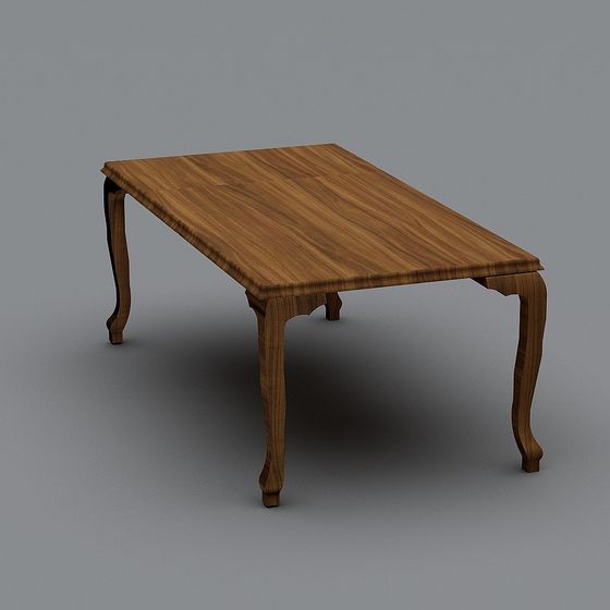 Vintage Low-Polygon Dining Table 3D model