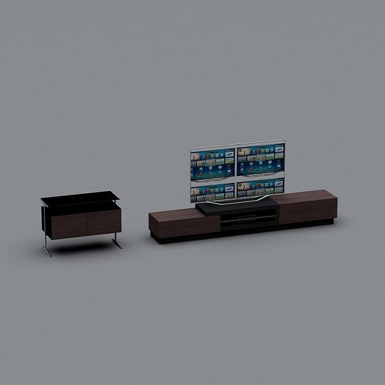 Elegant Low-Poly TV Stand 3D model for Modern Interiors