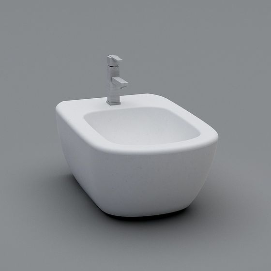 Wall-Mounted Urinal 3D model for Modern Spaces