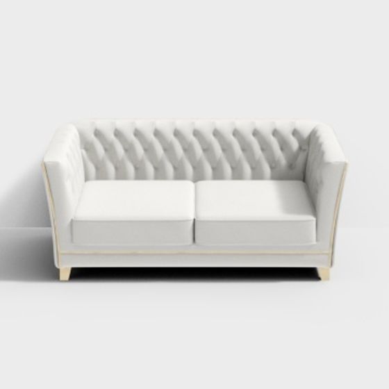 Stylish Low-Polygon Sofa 3D model for Modern Interiors