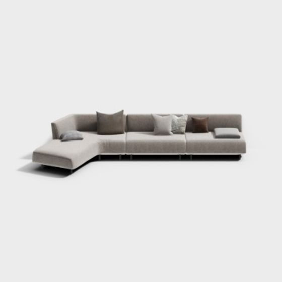 Urban Comfort Corner Sofa 3D model for Contemporary Spaces