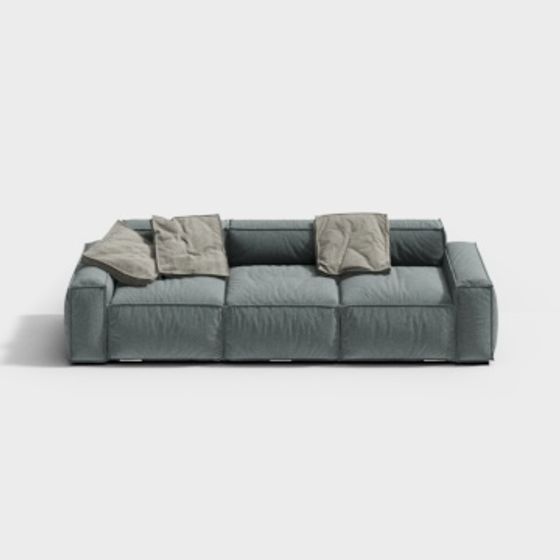 Stylish Low-Polygon Sofa 3D Model for Creative Spaces