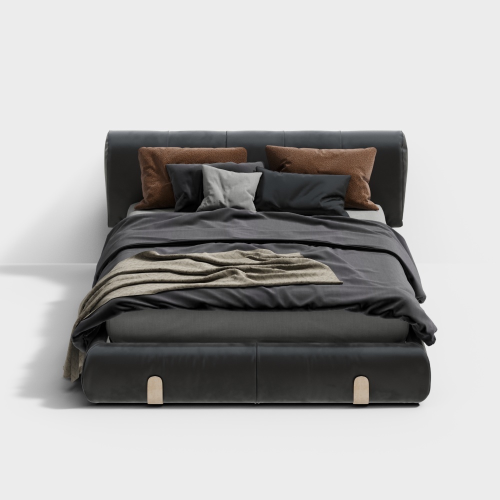 MasaSanty/MassaSanti - Modernes Lichtluxus Stoff Doppelbett [ZTE Nr.1]