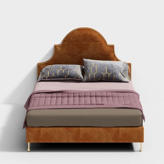 Stylish Modern Bed 3D model for Beautiful Spaces