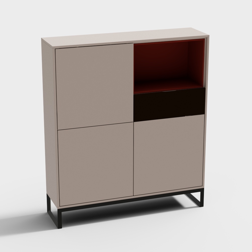 Stylish Minimalist Storage Cabinet 3D model