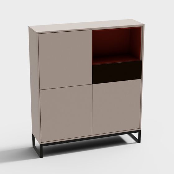 Stylish Minimalist Storage Cabinet 3D model