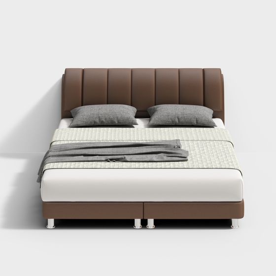 Stylish Low-Poly Bed 3D model for Contemporary Homes