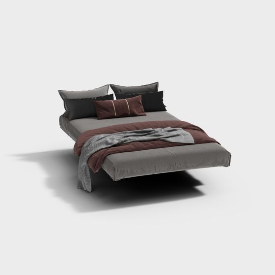 Sophisticated Modern Bed 3D model for Contemporary Spaces