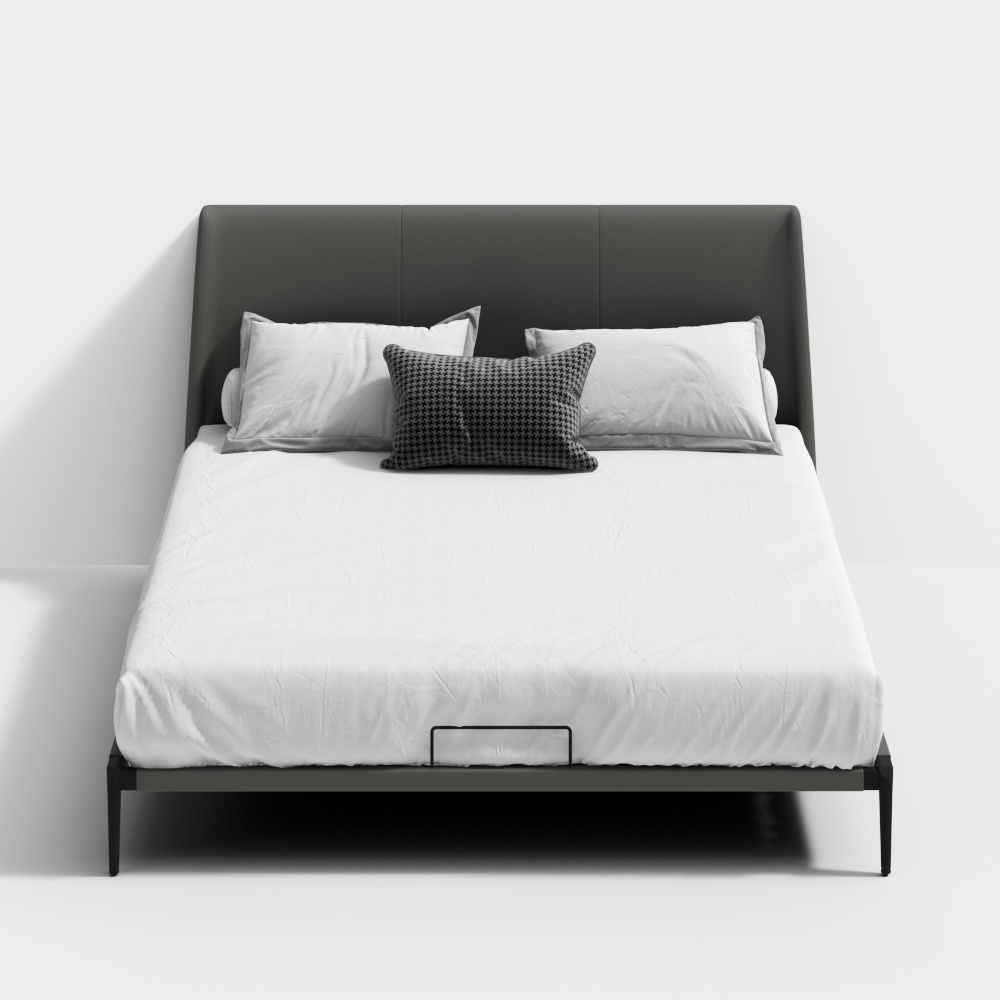 Contemporary Low-Poly Bed Frame 3D model
