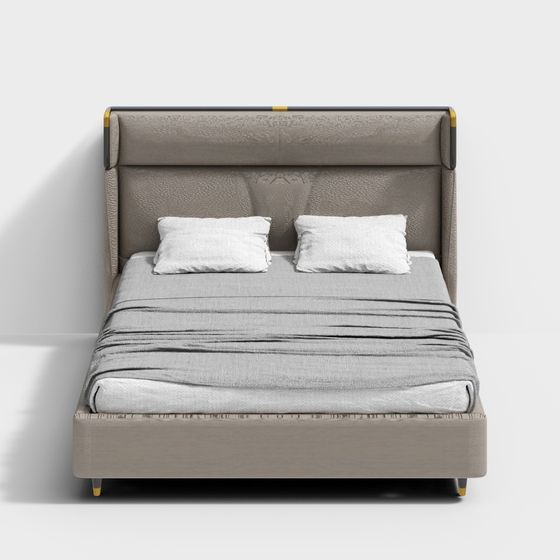 Urban Elegance Bed 3D model for Modern Spaces