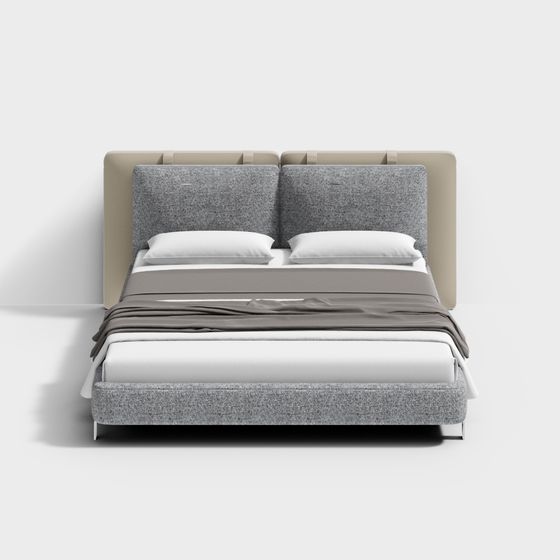 Stylish Low Poly Bed 3D model for Contemporary Spaces