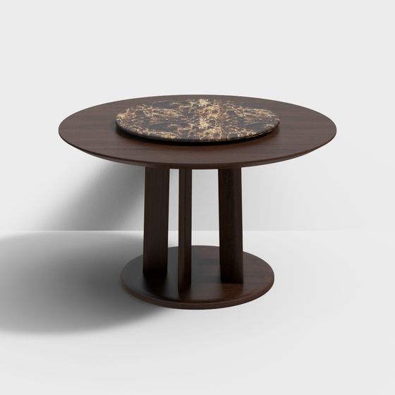 Marble Top Round Table 3D model