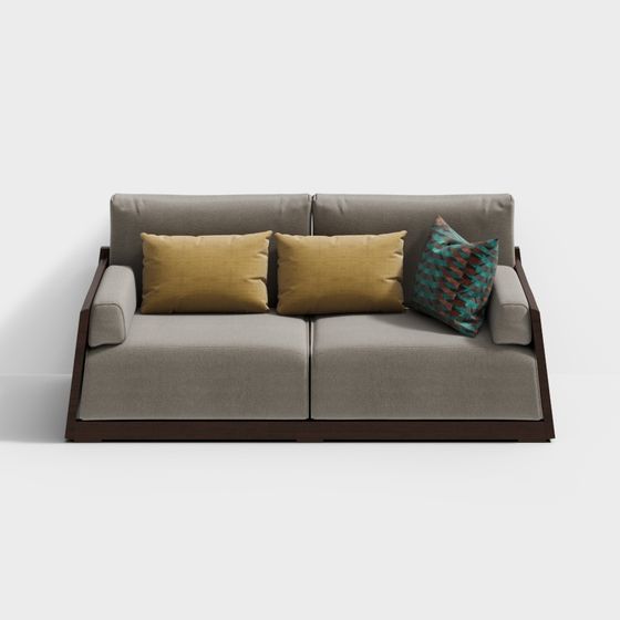 Elegant Low-Polygon Sofa 3D model for Contemporary Spaces