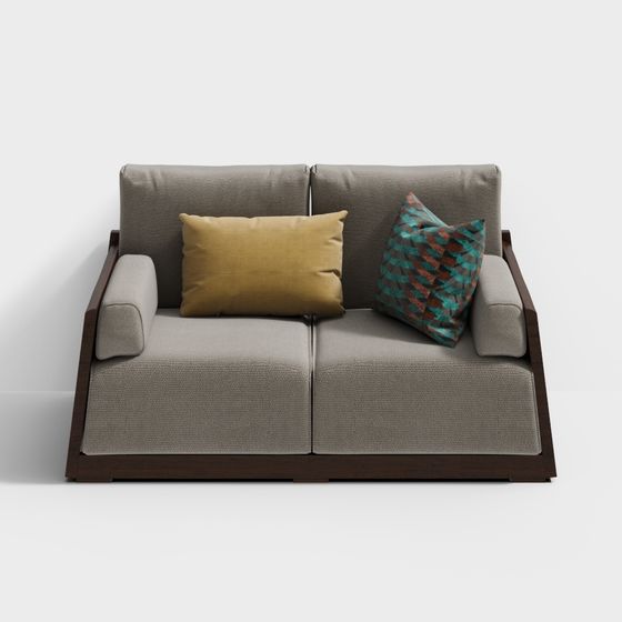 Stylish Minimalist Sofa 3D model for Modern Interiors