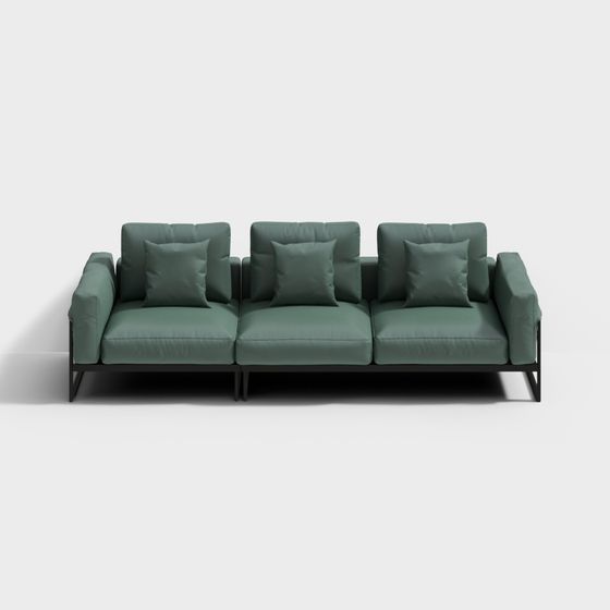Urban Comfort Low-Poly Sofa 3D model for Modern Interiors