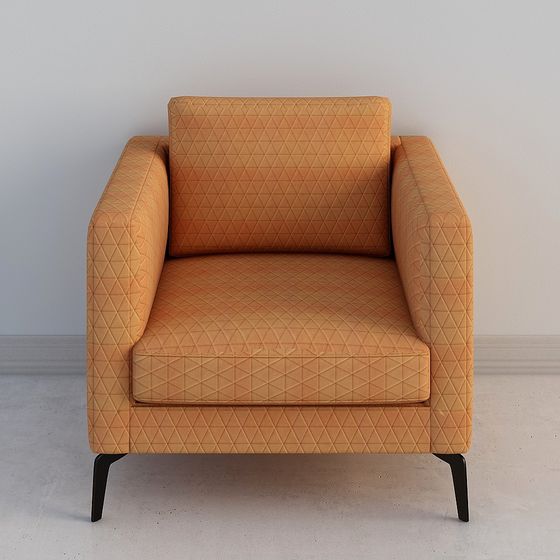 Cozy Quilted Armchair 3D model for Modern Interiors