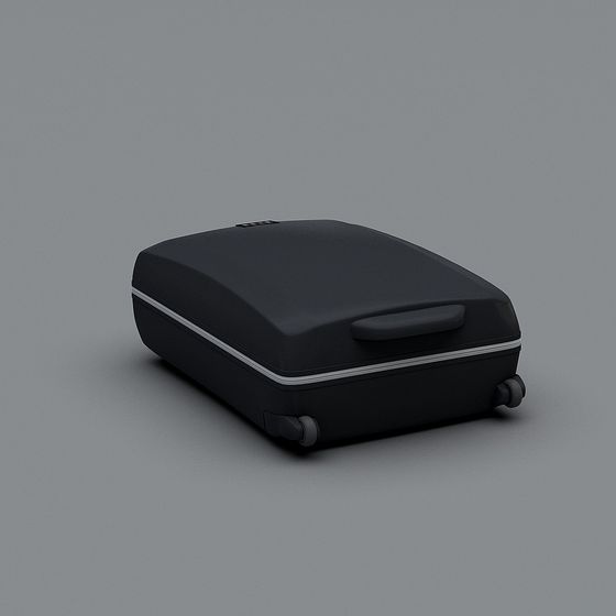 Stylish Low-Poly Black Luggage 3D Model