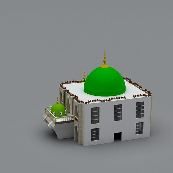 Oriental-Inspired Mosque 3D Model