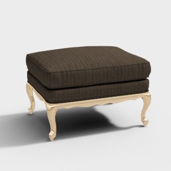 Elegant French Ottoman 3D model