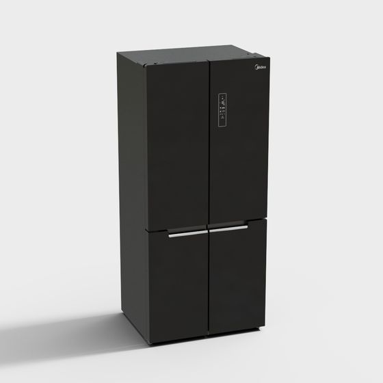 Minimalist Black Refrigerator 3D model for Modern Design