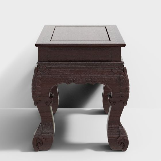 Elegant Chinese Square Table 3D Model