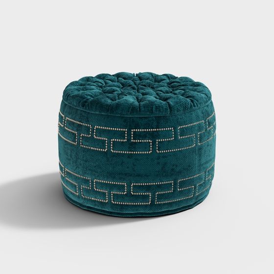 Stylish Rounded Stool 3D model for Modern Interiors